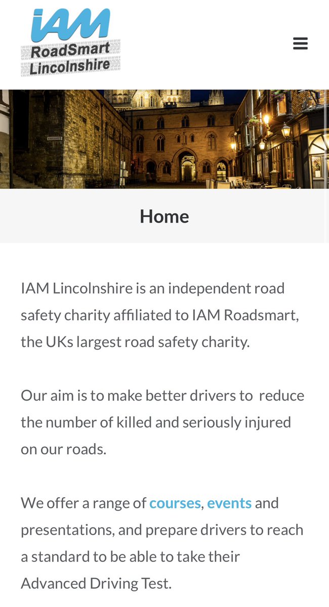 Our new website is now live! 

iamlincolnshire.org.uk

From advanced driving courses to tips that could help save lives on our roads. 

Whether you're looking to become a more confident driver, reduce your insurance, or just love driving, we’re here to help.