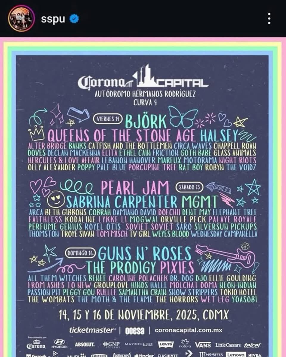 A Silversun Pickups se le fue y publicó por error este flyer, el cual ya bajo de sus redes pero wsta por todos lados… ¿Será este el Corona Capital 2025?