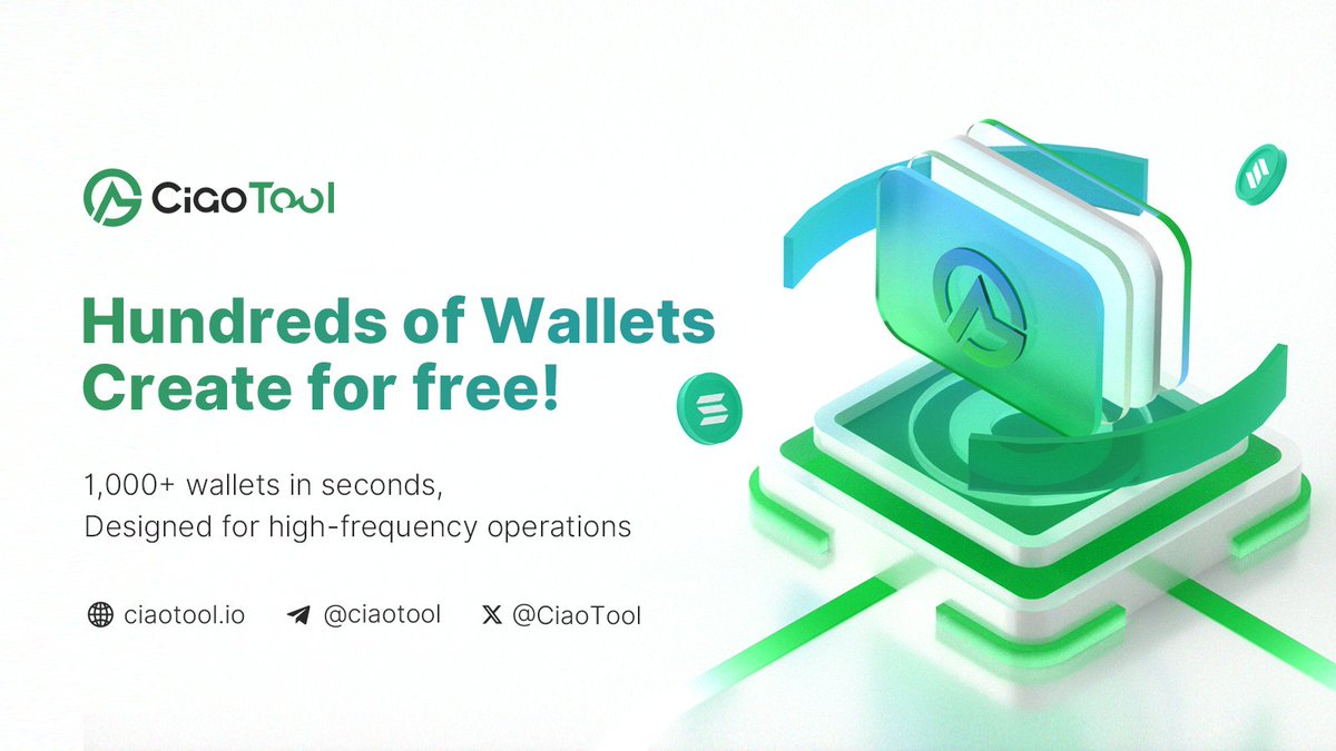 CiaoTool's tweet photo. 🔢 More Wallets, Less Work
1,000+ wallets in seconds, no gas required

⚙️ Click to create, bulk export ready
🔐 Fully local key management
🚀 No blockchain interaction, ultra fast

🔗 Try Now：https://t.co/urfSps7vJd

#CiaoTool #CreateWallet #Web3
#Crypto #Solana #TokenTools https://t.co/AU9js2yg0L