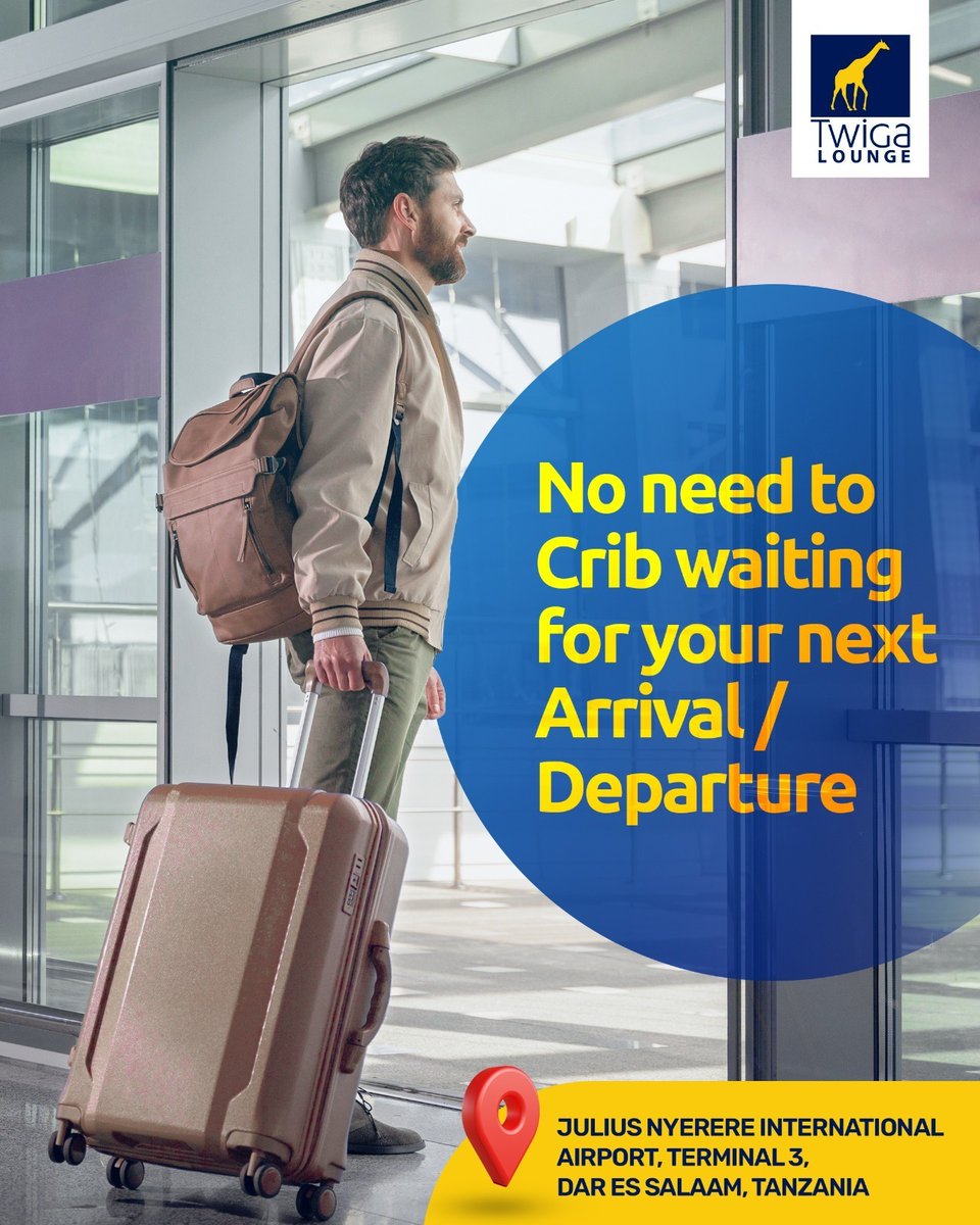 twigalounge's tweet photo. Now enjoy your precious time whilst your next adventure awaits for you at Julius Nyerere Airport’s best in class lounge. Work, relax or have fun at #TwigaBusinessLounge and make most of your wait time into a quite memorable experience. 

#TwigaLounge #BusinessLounge #AirportVibes https://t.co/yhwQ7EMwqD