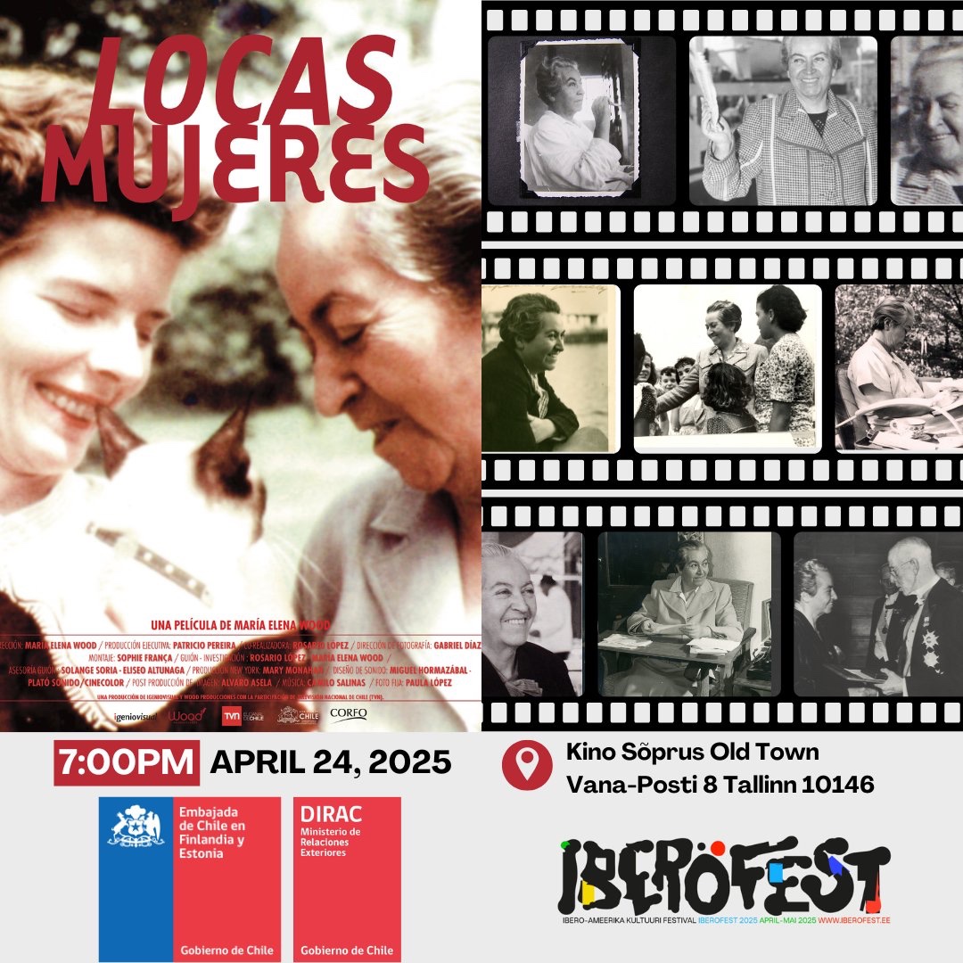 echilefinlandia's tweet photo. Screening of "Locas Mujeres" by María Elena Wood 🇨🇱, next Thursday, April 24 at 7:00 pm at Kino Sõprus in #Tallin #Estonia🇪🇪
Spanish with English captions
Reserve your FREE ticket at 👇🏻
https://t.co/FthnTbufMG
#Iberofest https://t.co/Js94mQRiQB