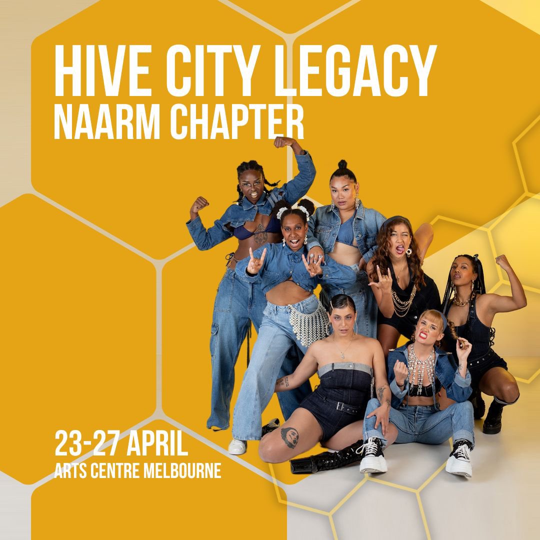 FierceMamas (@hotbrownhoney) on Twitter photo HIVE CITY LEGACY : NAARM CHAPTER!!! 🍯🐝
23-27 April <a href="/artscentremelb/">Arts Centre Melbourne</a>
Created by the critically acclaimed, award-winning Hot Brown Honey (Helpmann, Green Rooms, UK Total Theatre Award) and in collaboration with seven fierce BIPOC Femme artists! HIVE CITY LEGACY : NAARM CHAPTER!!! 🍯🐝
23-27 April <a href="/artscentremelb/">Arts Centre Melbourne</a>
Created by the critically acclaimed, award-winning Hot Brown Honey (Helpmann, Green Rooms, UK Total Theatre Award) and in collaboration with seven fierce BIPOC Femme artists!