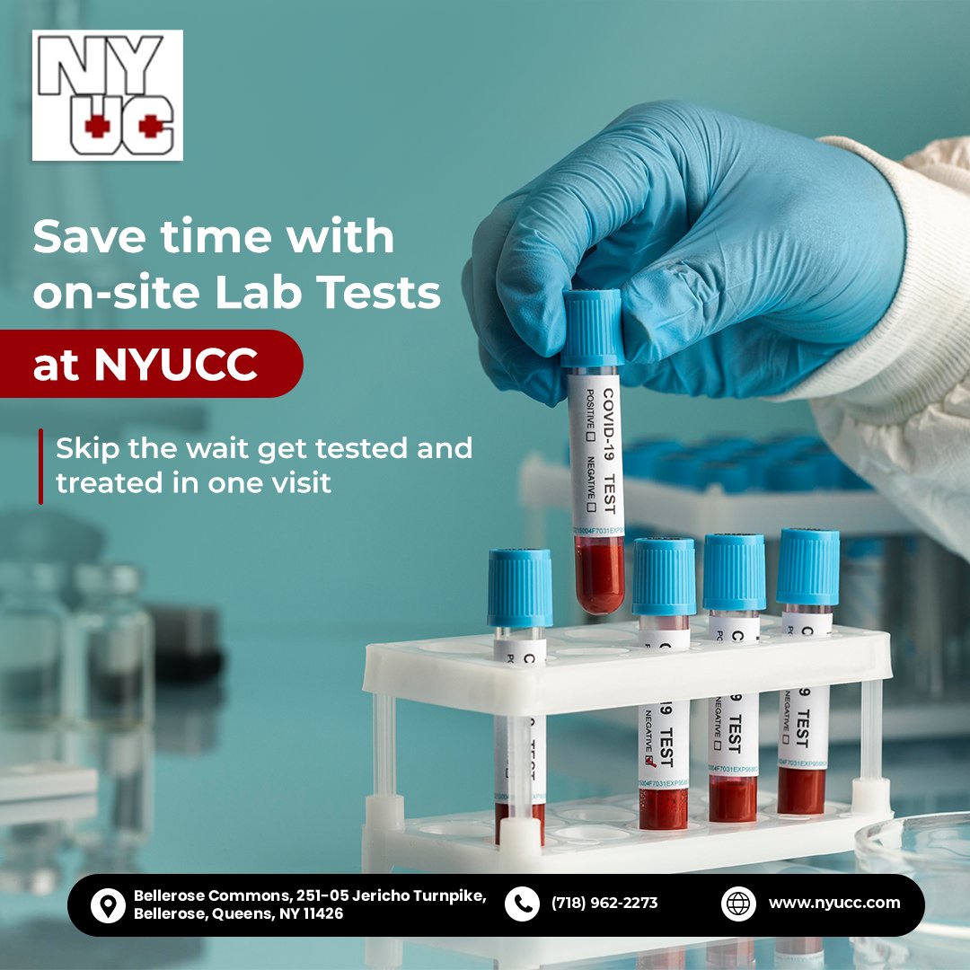 NYUCC1's tweet photo. No appointments, no extra trips Get your lab tests done while you’re here — quick, easy, and in-house Visit NYUCC today for stress-free diagnostics 
#NYUCC #InHouseLab #QuickTesting #NoAppointmentNeeded #StressFreeCare #DiagnosticDoneRight #WalkInClinic #OneStopCare #EasyLabTests https://t.co/hPcP1ByuNs