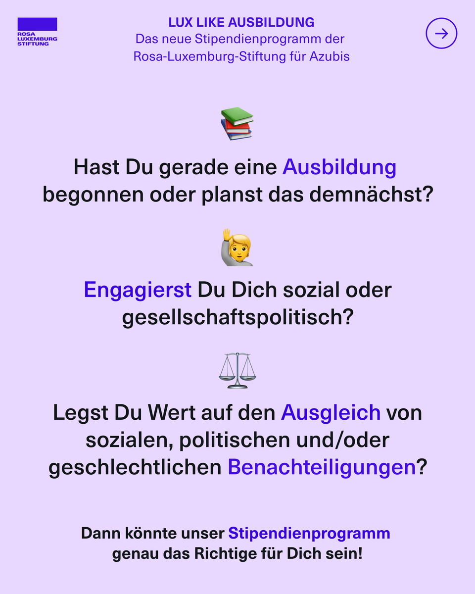 rosaluxstiftung's tweet photo. 🚀 Lux Like Ausbildung – Das Stipendium für Azubis! 🎓🛠️✨

⏳ Die Zeit läuft! Die Bewerbungsfrist für das Stipendium endet bald!
Du willst dabei sein? Dann schick uns jetzt deine Bewerbung!
👉 Alle Infos: https://t.co/EPero2shlP
🧡 #LuxLikeAusbildung #Stipendium #AzubiLife https://t.co/7ktaoTZjuX