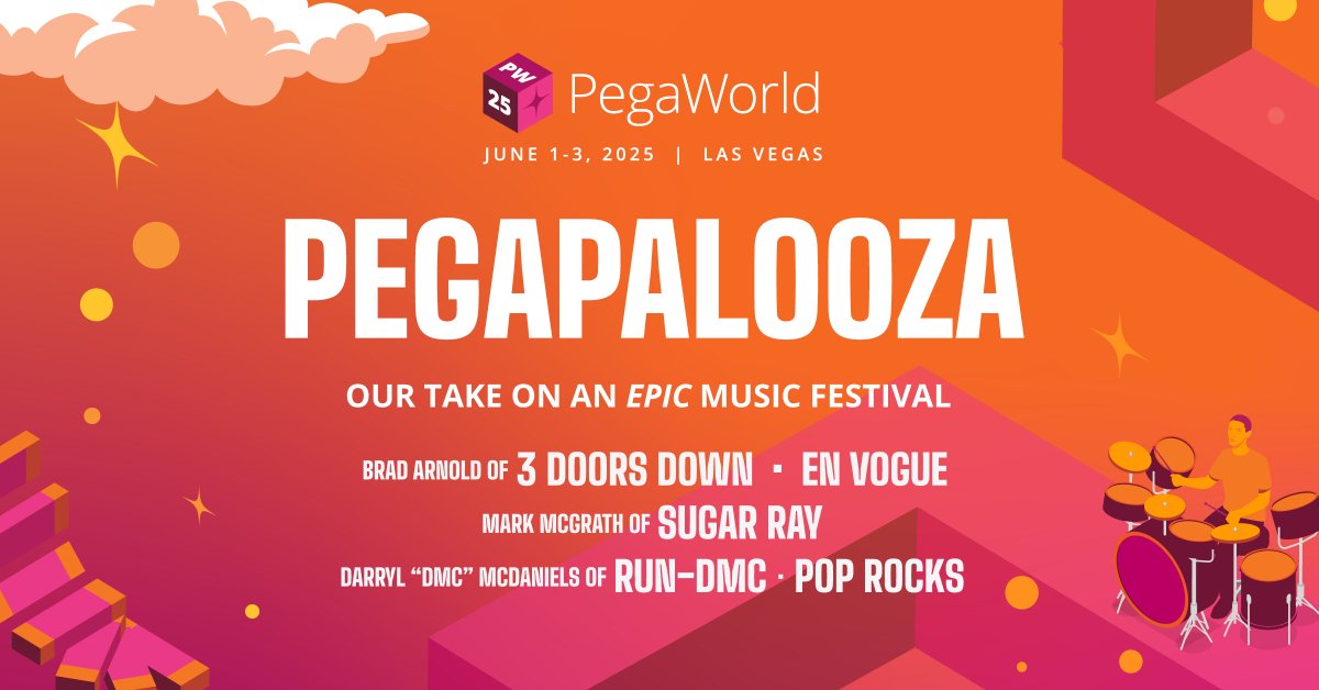 SPSPEGA's tweet photo. Let’s make some noise at #PegaWorld 2025! 🎉 Join us for Pegapalooza on June 2 at the Grand Garden Arena – where music meets magic. Classic artists, iconic voices, networking, and more. Drinks, dinner, unforgettable vibes await. Don’t miss it 👉 https://t.co/Svvzw96T9A 🎶 https://t.co/OEav5xsLjw