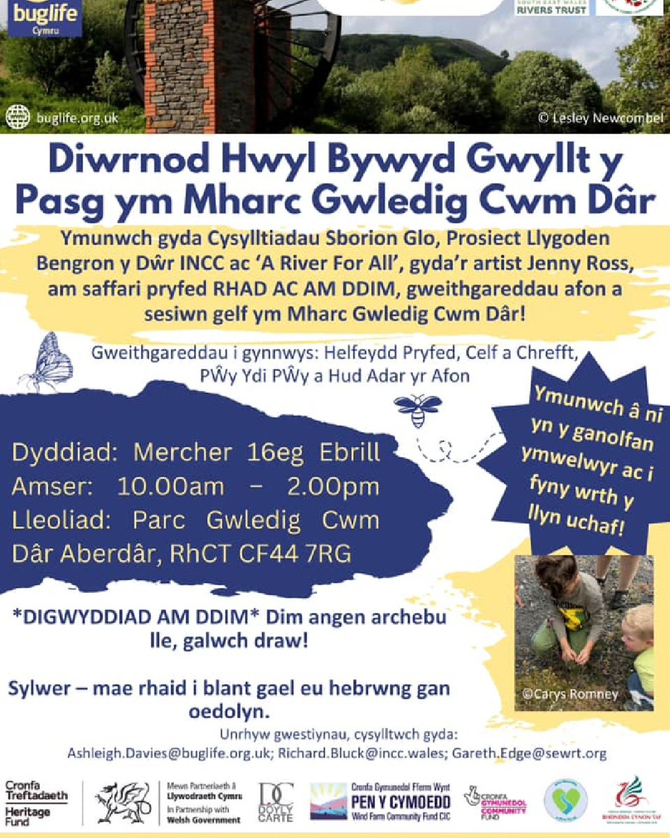 Mae Diwrnod Hwyl Bywyd Gwyllt y Pasg yn cael ei gynnal o hyd heddiw, ddydd Mercher 16 Ebrill, er gwaethaf rhagolygon y tywydd!  Bydd gweithgareddau dan do felly dewch draw!