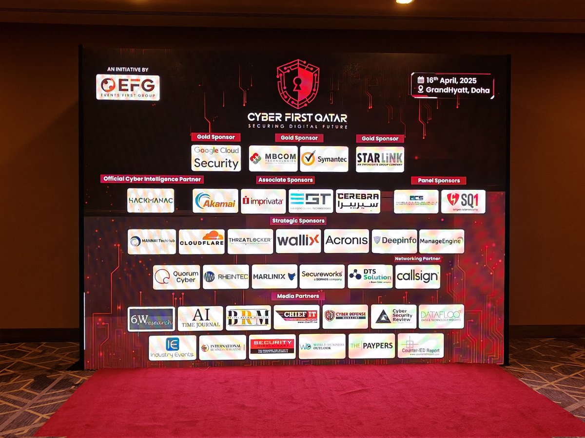 H4ckmanac's tweet photo. Cyber First Qatar 2025, we are ready!
#CyberThreatIntelligence #StrategicThreatIntelligence #events #CyberFirtstQatar #hackmanac #hackrisk #ESIX https://t.co/GZdB7oTdaN