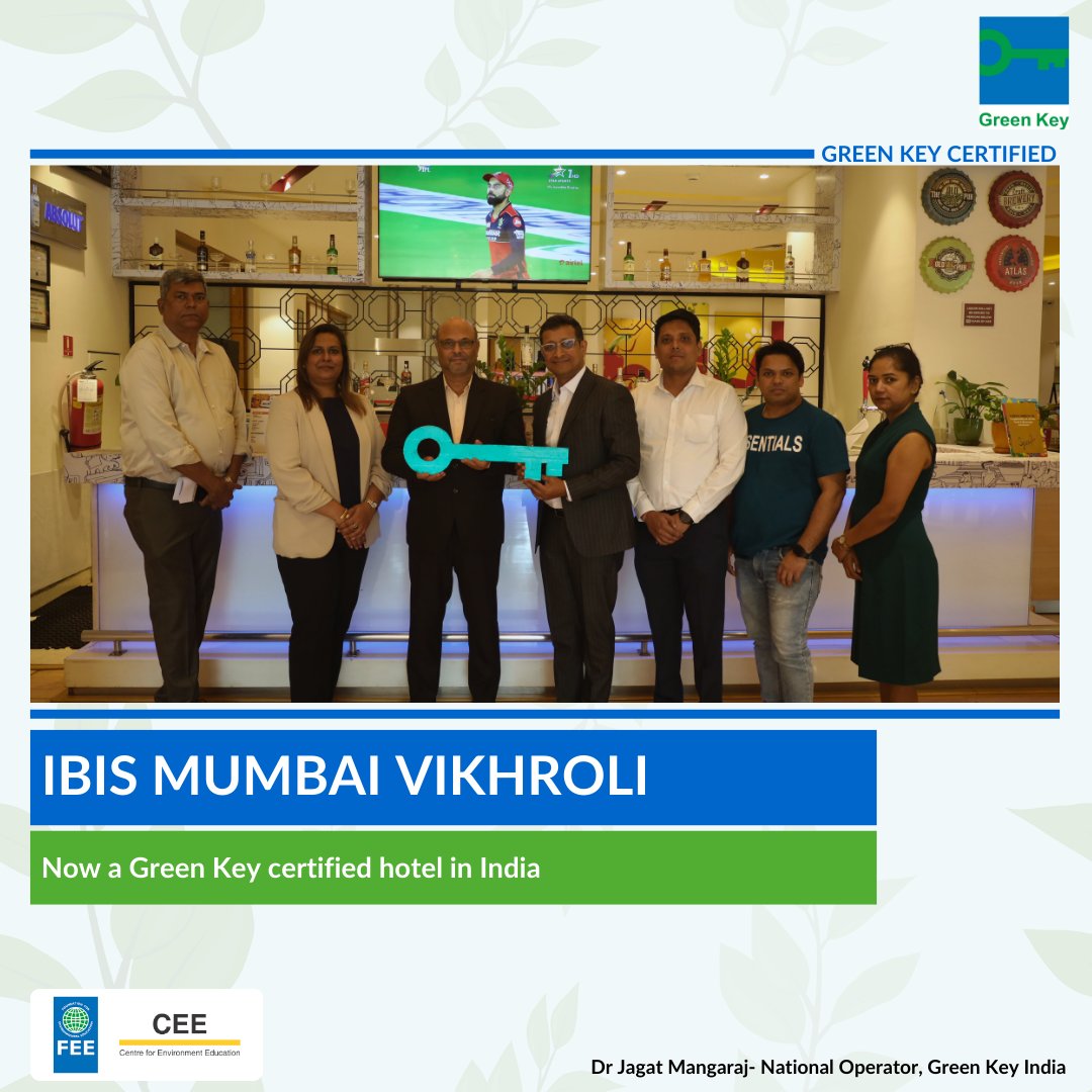 greenkeyindia's tweet photo. We are proud to announce that ibis Mumbai Vikhroli is now officially Green Key Certified! 🏨💚

Setting the benchmark for sustainability, ibis Mumbai Vikhroli leads the way as the best in its hotel segment — proving that responsible hospitality and guest comfort go hand in hand. https://t.co/EaU6BeIeaX
