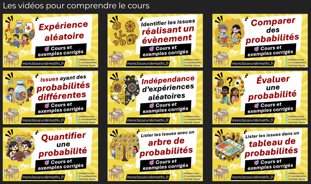 jy_labouche's tweet photo. 📊 Nouveaux programmes 2025 – Cycle 3
9 vidéos pour comprendre toutes les notions de probabilités (CM1, CM2, 6e) 🎲
✅ Cours + exemples détaillés
👉 https://t.co/r4SJ6EX8ML
#Maths #Cycle3 #CM1 #CM2 #6e #Probabilités #Éducation #Mathématiques https://t.co/oTSUk0lf5P