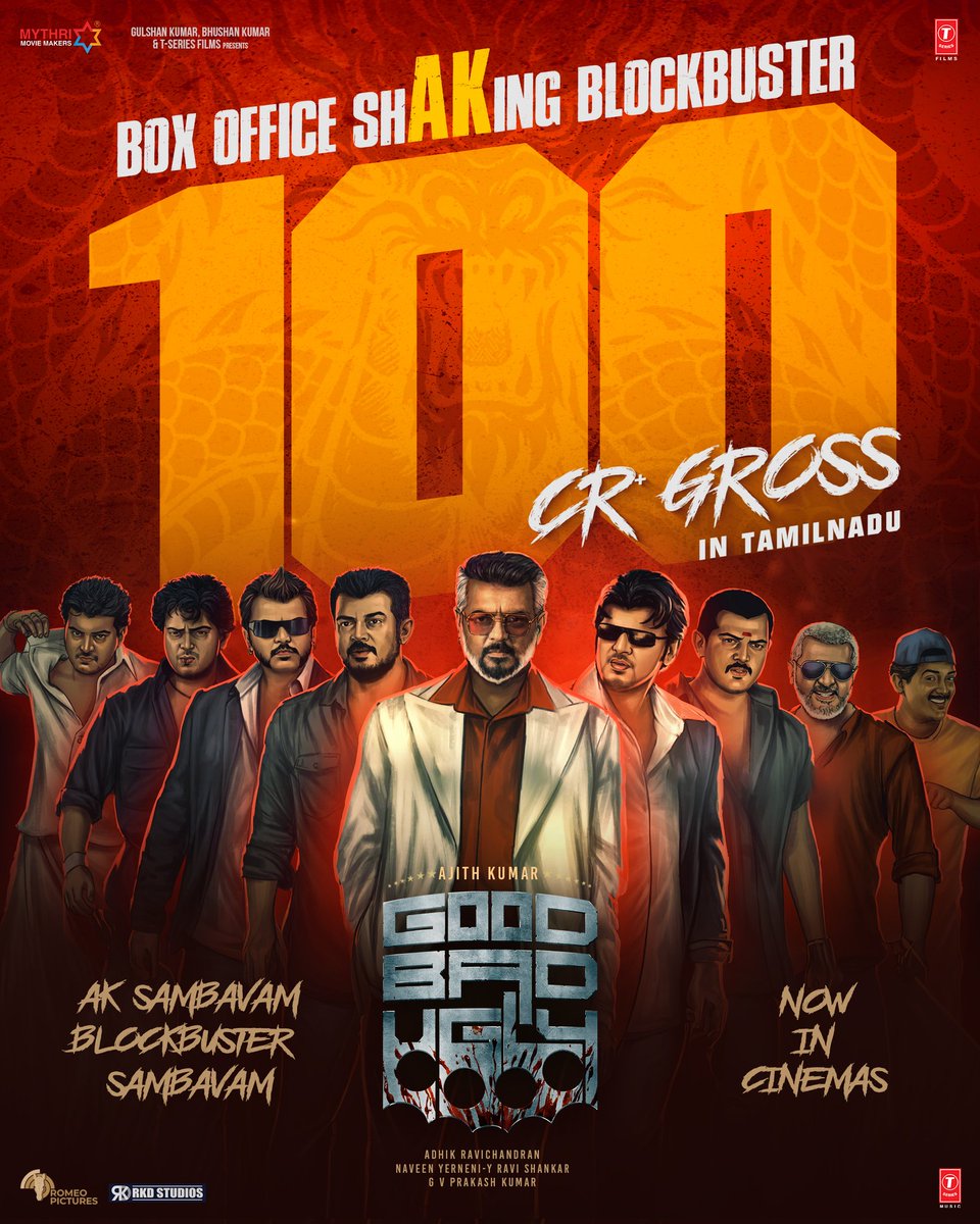 #GoodBadUgly Trichy City Day 5

Shows 67
Screens 16

Day 5 Gross - 38.3L

Day 1 - 60.2L
Day 2 - 37.2L
Day 3 - 43.5L
Day 4 - 45.4L
Day 5 - 38.3L

5 Days Total Gross - 2.24Cr

Excellent Hold 💥