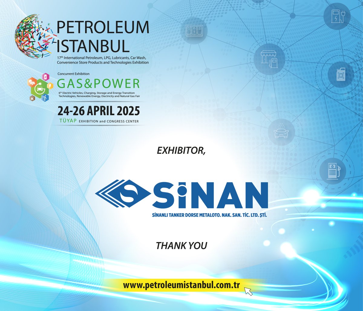 Petroleumist's tweet photo. Sinanlı Tanker - Trailer, Petroleum Istanbul 2025'te!

Ücretsiz online ziyaretçi girişi için hemen kaydolun.
https://t.co/EHD3TTODVU

#petroleumistanbul https://t.co/8EY2fx9T4V