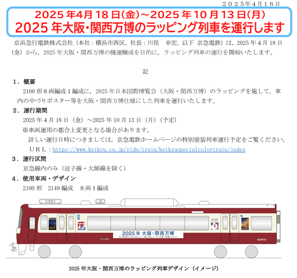 更新床下機器付き Nゲージ　京急2100形　大阪万博ラッピングデカール(修正版)