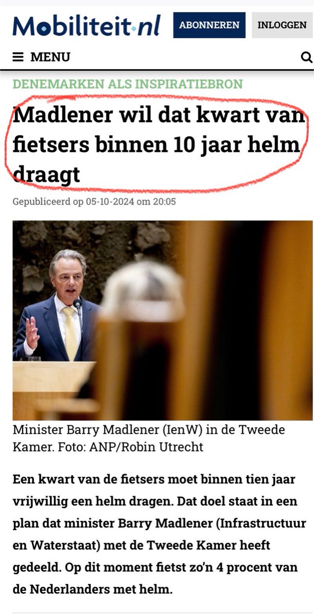 Fietser wil binnen 10 jaar alle Madleners uit hun auto's.