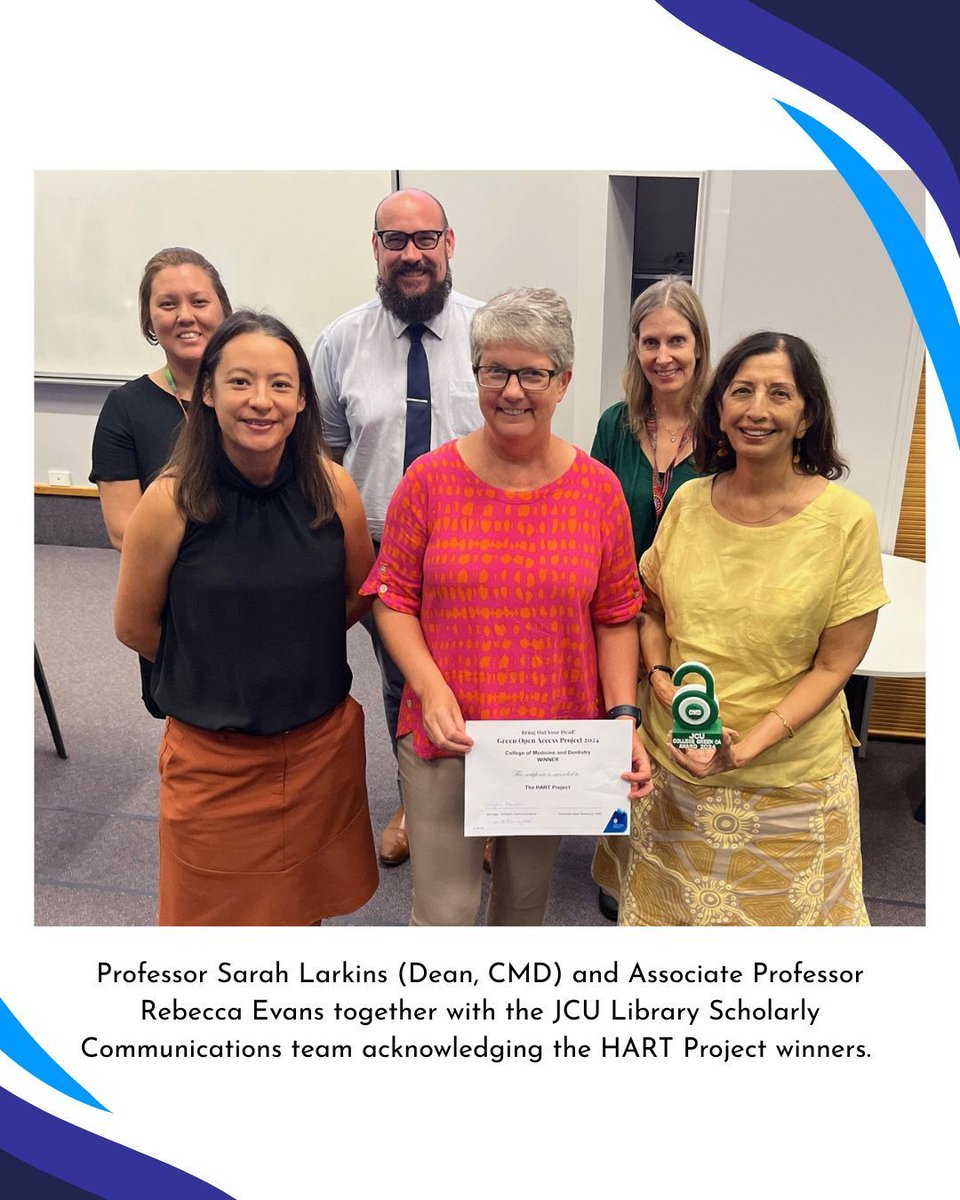 JCULibrary's tweet photo. JCU Library is pleased to present the College of Medicine and Dentistry @JCUMedDent winners of the Green Open Access Project 2024, Rachel Quigley and Sarah Russell of the Healthy Ageing Research Team (HART). #JCU #JCULibrary https://t.co/wD8aCI51Rk