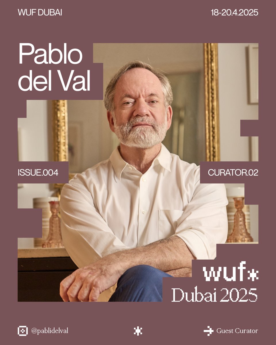 wufdotart's tweet image. Artistic Director of Art Dubai, @PabliDV has been a leading voice in redefining the global South’s relationship to contemporary art.
As a guest curator for WUF Issue 004, he contributes a curatorial section focused on artists whose work navigates memory, transformation, and…