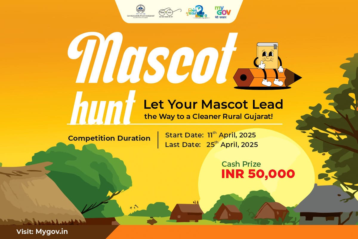 એક કદમ સર્જનાત્મકતા કી ઔર...

'માસ્કોટ હન્ટ' સ્પર્ધામાં ભાગ લઈ "સ્વચ્છ ગુજરાત, સ્વચ્છ ભારત" અભિયાનમાં સહભાગી થાઓ, જીતો આકર્ષક ઈનામ...

સ્પર્ધામાં ભાગ લેવા ક્લિક કરો :
gujarat.mygov.in/task/mascot-de…

#MascotCompetitionGuj