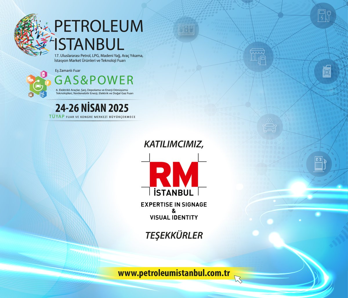 Petroleumist's tweet photo. RM İstanbul, Petroleum Istanbul 2025'te!

Ücretsiz online ziyaretçi girişi için hemen kaydolun.
https://t.co/EHD3TTODVU

#petroleumistanbul https://t.co/7WIL9AN6Py