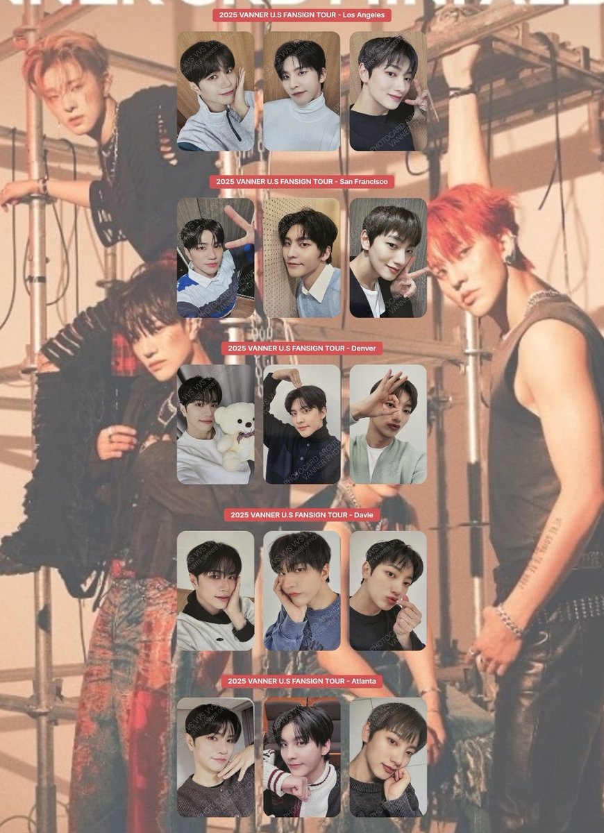 Vanner_Poka's tweet photo. 250416 업데이트

📌 2504 #VANNER_US_FANSIGN_TOUR
- 트레카 TRADING CARDS
- LA ~ ATLANTA 이벤트 포토카드 
(향후 진행 이벤트 이후 추가 예정)
🔗https://t.co/6OQcBRLZHf

#배너 #VANNER
#VANNER_PHOTOCARD_ARCHIVE https://t.co/OiZVic76Se