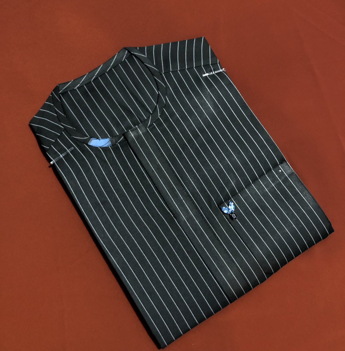 Trybzng's tweet photo. Pinstripes black kaftan 
 Made for kings https://t.co/XjE2BuxzSs