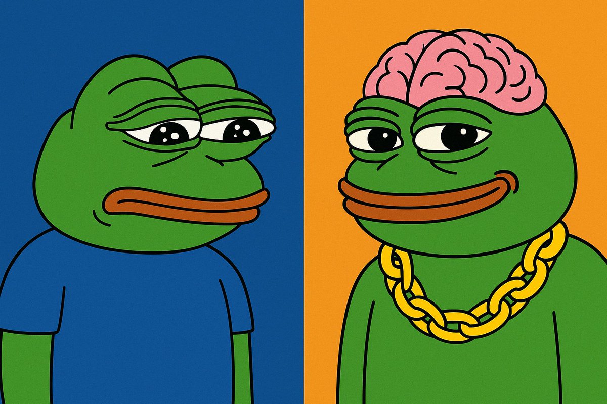 Memeonblocki's tweet photo. @pepe_unchained Two frogs.
Two paths.
Pepe was the meme.
PEPU is the mission.

One gave us laughs.
The other is building legacy. 👑🧠
$PEPU is the evolution of culture, power, and purpose.
Welcome to the next chapter.

#PepeUnchained #CryptoShift #MemeEvolution #LayerTwo https://t.co/mYdyqxrfjd