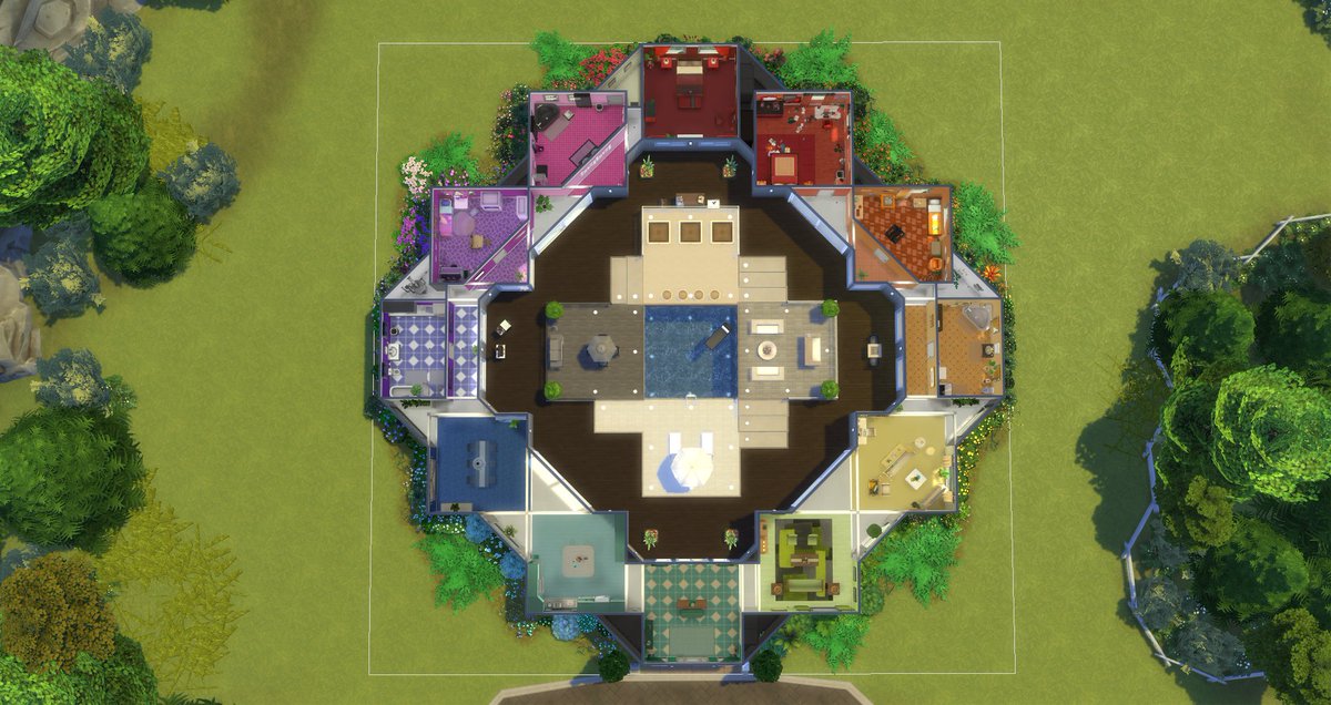 Wilcat74's tweet photo. My latest colourful creation in The Sims 4: the colour wheel! Was so fun & challenging at the same time; we really need the swatches on the last pic - along with black - in that BG trim, plz?!
#thesims4 #ts4 #ts4nocc #ShowUsYourBuilds #colorwheel #colourwheel https://t.co/200aslG1EQ