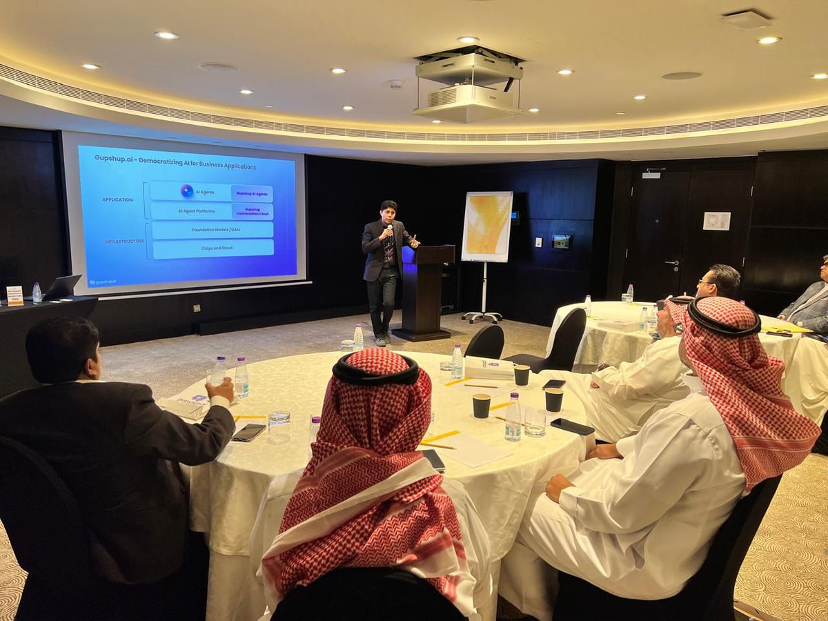 Many voices. One vision — empowering enterprises across KSA with Conversational AI Agents.

At 'The Future of Business with Industry-Specific AI,'top AI voices and thought leaders in the kingdom came together for an exclusive roundtable in Riyadh.

#GupshupInKSA #ConversationalAI