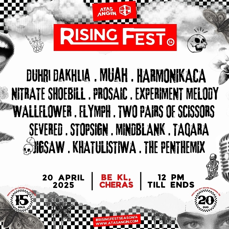 #news More upcoming show(s) by Atas Angin featuring Soundloud Project, Bittersweet : A Perfect Match Re-Match, Versus Bolume 3 : Couple vs Loko &amp; Rising Fest.

Get your tickets today.
🔗 atasangin.com