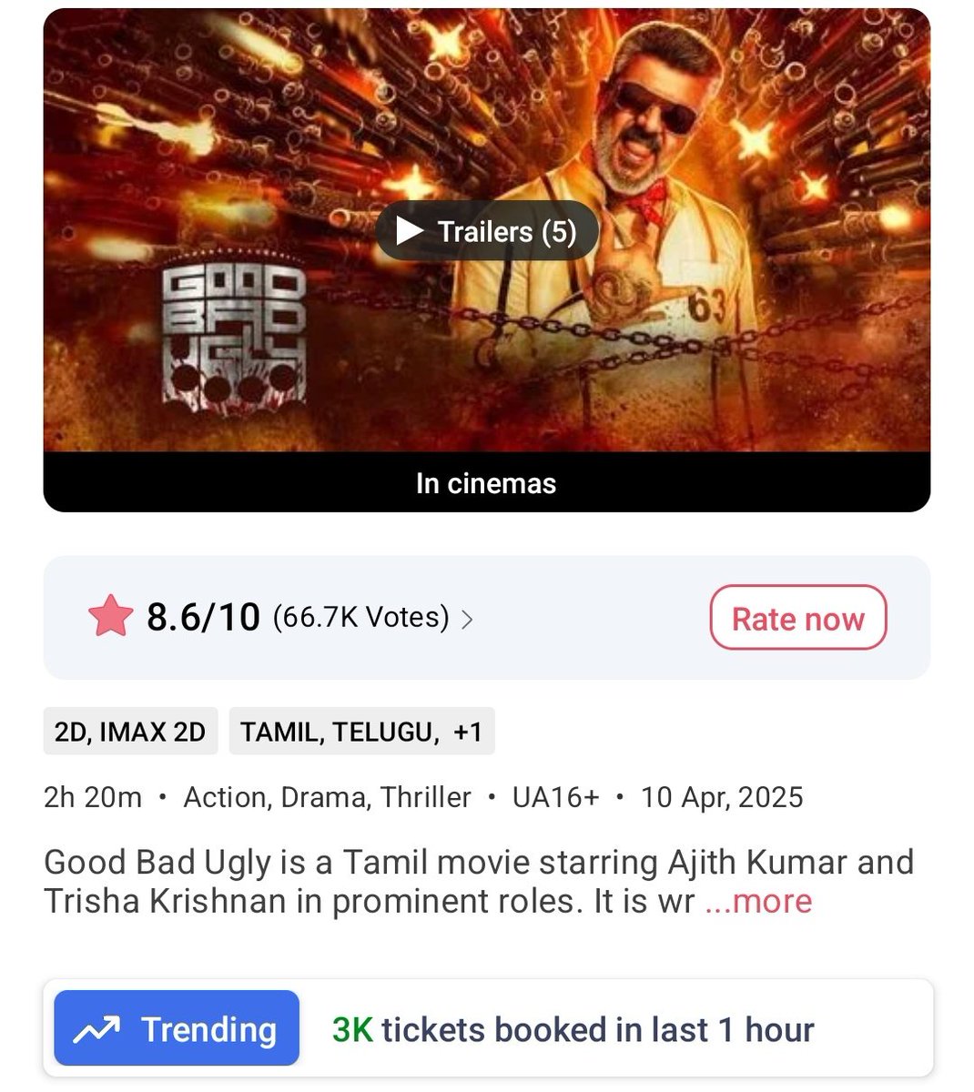 itsnkupdates's tweet photo. #GoodBadUgly Box Office Update: 📊
11am-12pm Sales: 3000 (Today), 3940 (Yesterday) 📉
Total Sales from 7am: 11090 (Today), 13560 (Yesterday) 🕰️
Sales momentum slightly dips compared to yesterday 😬 #GoodBadUgly #BoxOfficeNumbers 🎟️ https://t.co/ocrLYsQqtj