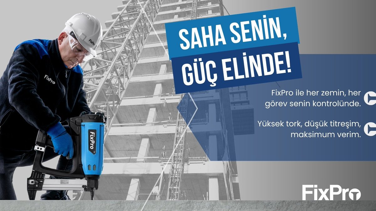 FixPro_tr's tweet photo. Saha senin, güç elinde! 💪

FixPro çivi çakma makineleriyle her zeminde maksimum performans.

Düşük titreşim, yüksek tork, tam kontrol sende! 🔩⚙️

#FixPro #İnşaat #ProfesyonelÇözümler #ÇiviÇakma #ŞantiyeGücü #Hırdavat #Ustaİşi #YapıSektörü https://t.co/5GO8PKE9Sm