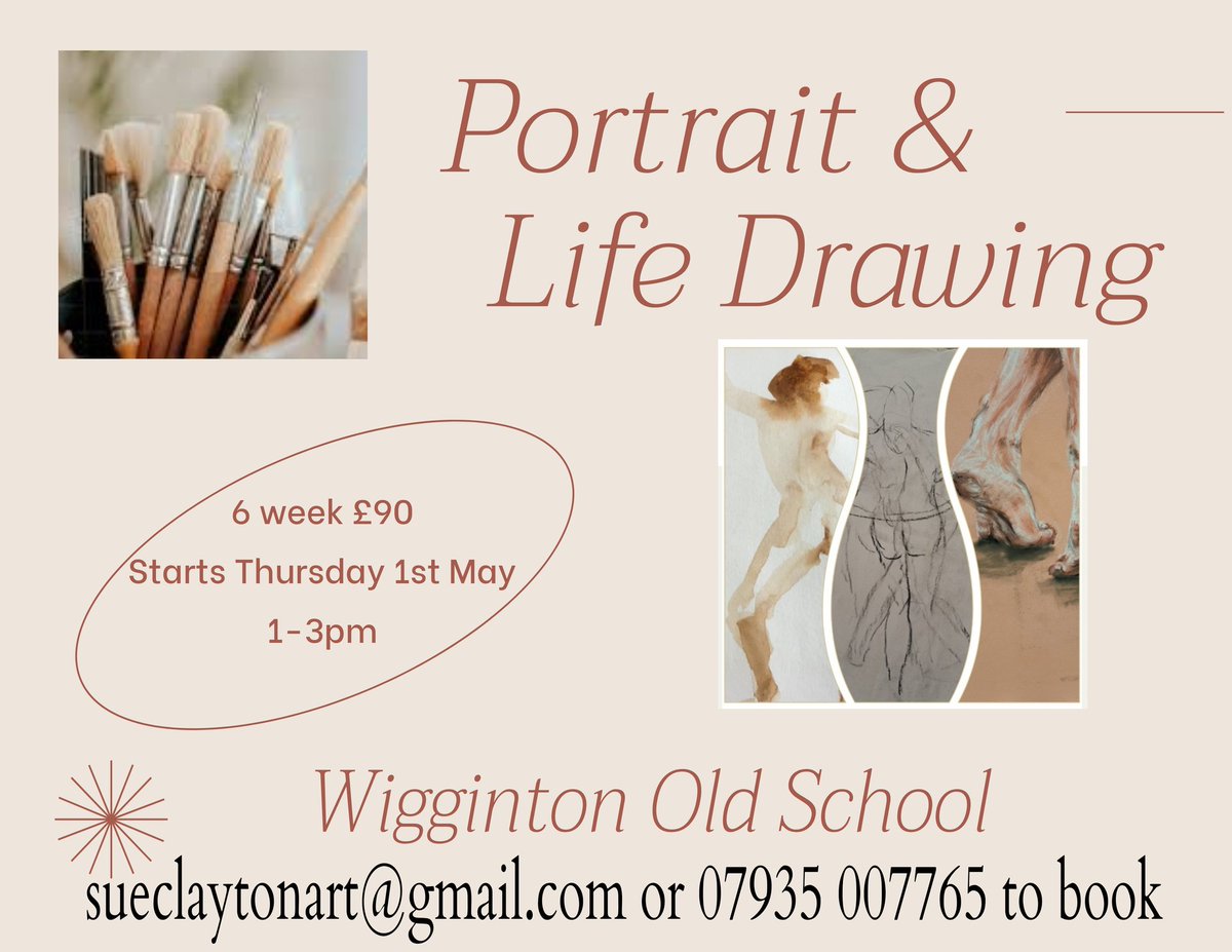 sueclaytonart's tweet image. Portrait and Life Drawing Class starts Thursday 1st May 1-3pm Wigginton Old School 6 week course £90 Different sitter each time with an exciting weekly art challenge. To book email sueclaytonart@gmail.com or 07935 007765 #lifedrawing #artclass #york #portrait ##learntodraw