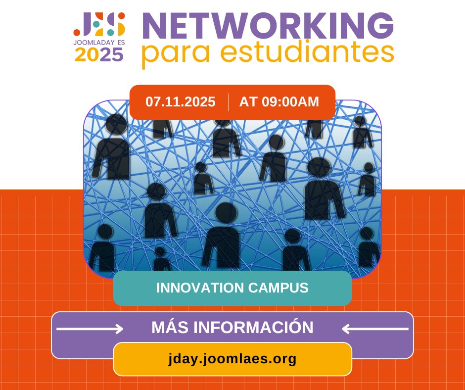🎓¿Eres estudiante y te apasiona el desarrollo web?
El #JoomlaDayES2025 en Málaga es tu momento para conectar con expertos y empresas 💼💡jday.joomlaes.org/blog/networkin…
#Joomla #OpenSource #NetworkingEstudiantil #TechMálaga #DesarrolloWeb
