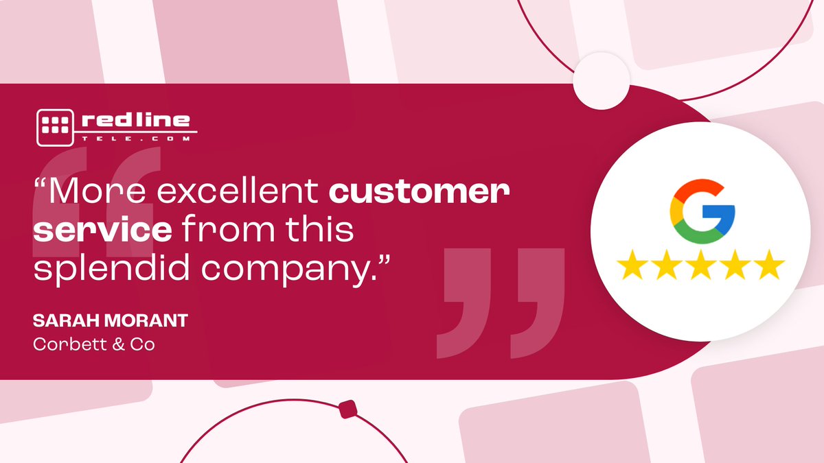 Thank you Sarah Morant from Corbett &amp; Co for the glowing Google review.

If you would like to benefit from the same excellent service Corbett &amp; Co experienced, get in touch with our team: redlinetele.com/contact-us/

#RedlineTelcom #HerefordshireBusiness #CustomerReview
