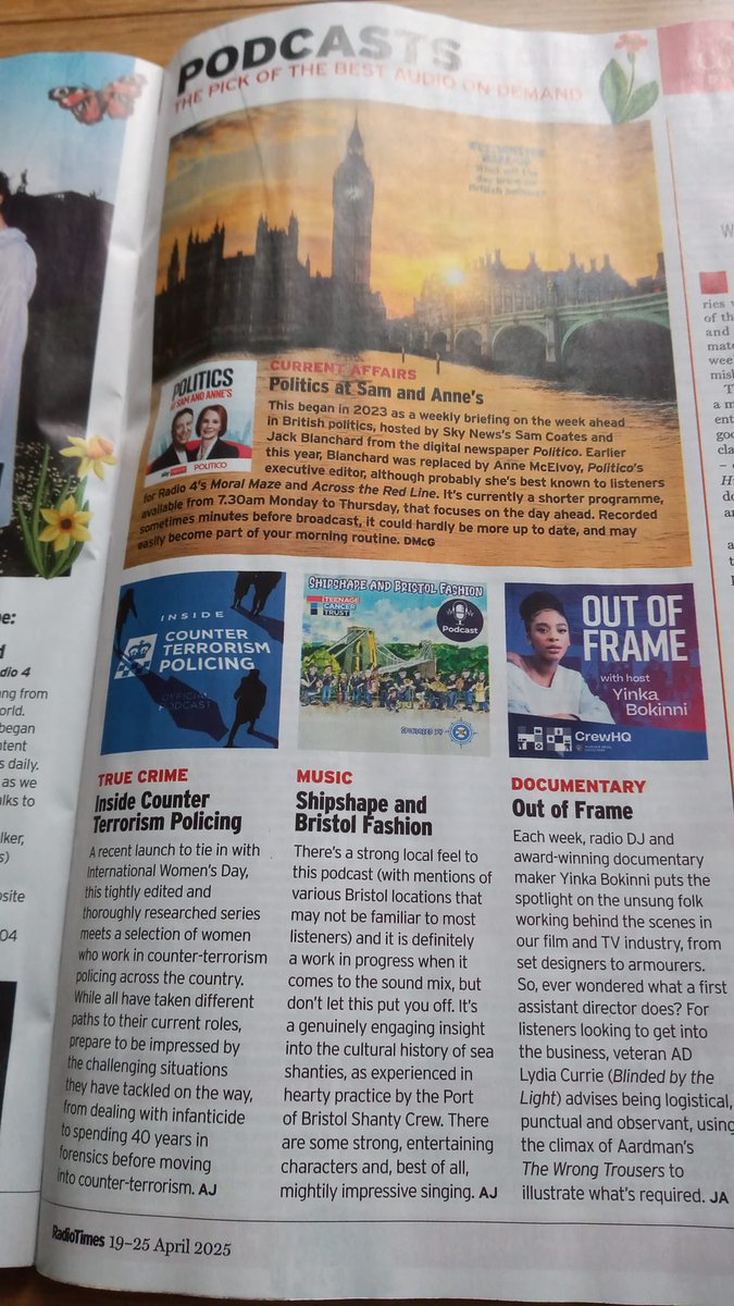 What a plesent surprise!! Featuring in the <a href="/RadioTimes/">Radio Times</a> with <a href="/pobshantycrew/">Port of Bristol Shanty Crew</a> shipshapepodcast.co.uk #podcast