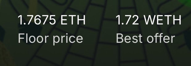 c0smicNFT's tweet photo. For months, if not years, there was a consistent 0.2–0.4 ETH gap between the @creepz floor and the top WETH offers - making it a prime hunting ground for flipper bots.

But with the Playground dropping this week, 2 AAA games and $CREEPZ token on the horizon… that gap just vanished. 👀