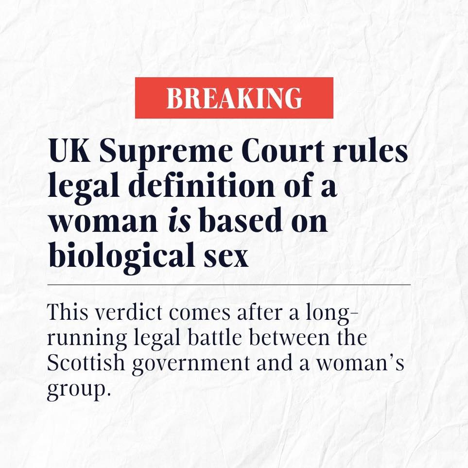 I'm pleased to see this ruling from the Supreme Court - it's a victory for women across the United Kingdom and a victory for common sense.