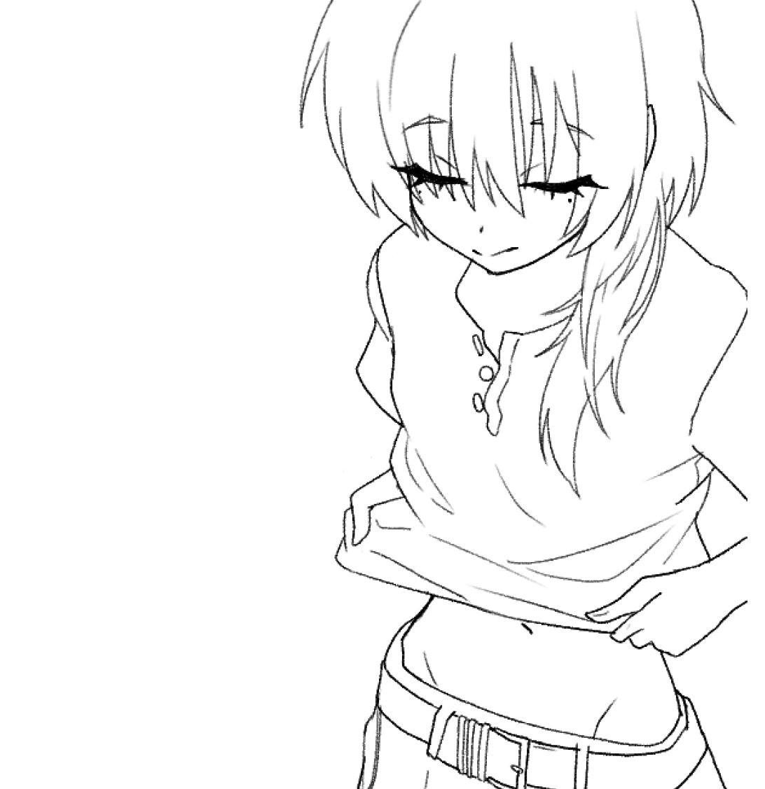 破棄したスケッチの中の一つですが、後でこんな感じはちゃんと描いてみたいですね 