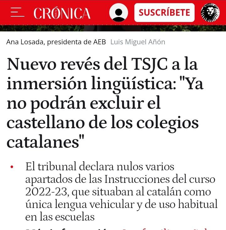 La <a href="/AEBCatalunya/">AEB Catalunya</a> consigue que las instrucciones que  la Generalitat da a los centros NO puedan excluir al castellano

Cuando lean la noticia recuerden que somos una asociación sin subvenciones ni trabajadores, haciendo el trabajo que no hace el gobierno

aebcatalunya.org/es/colaborar
