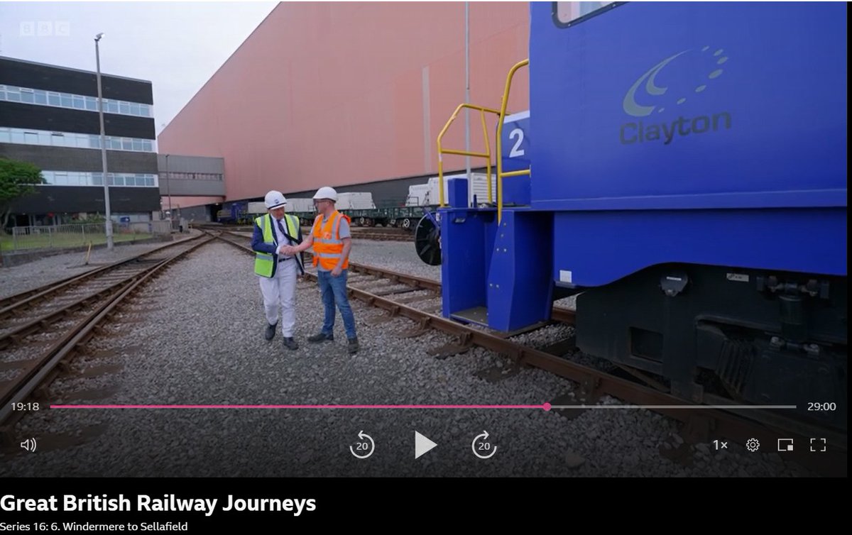 ClaytonLocos's tweet photo. @ClaytonEquipltd hybrid CBD80 locomotive recently featured on national TV in Great British Railway Journeys with Michael Portillo exploring Sellafield Ltd, Europe's biggest nuclear site. 
Series 16:6 – Windemere to Sellafield. https://t.co/2Lb7iWEzxb https://t.co/36IkT8NmsP