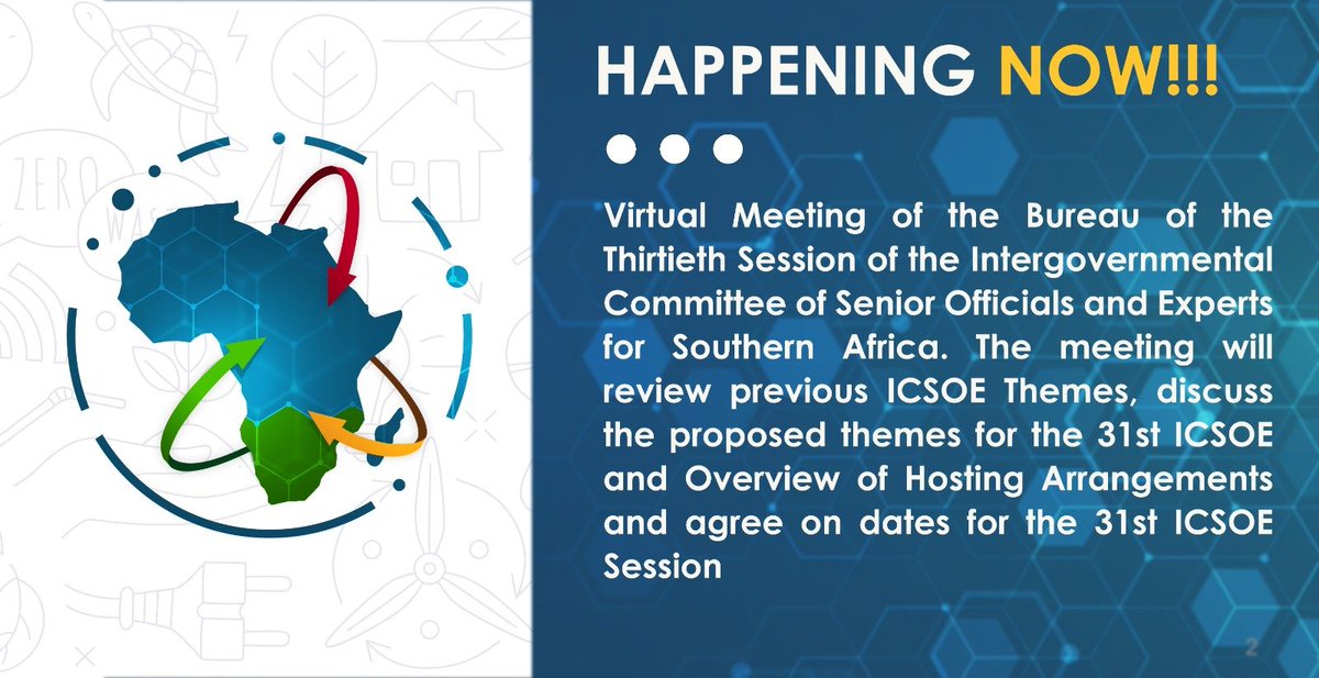 ECASROSA (@ecasrosa) on Twitter photo #HappeningNow: Virtual Meeting of the Bureau of the Thirtieth Session of the Intergovernmental Committee of Senior Officials and Experts for Southern Africa.
<a href="/ECA_OFFICIAL/">ECA</a> <a href="/mofnpzambia/">Ministry of Finance & National Planning - Zambia</a> <a href="/SADC_News/">SADC Secretariat</a> <a href="/COMESA_HQ/">COMESA Secretariat</a> <a href="/UNZambia/">UN Zambia</a> <a href="/MalawiGovt/">Malawi Government🇲🇼</a> <a href="/EswatiniGovern1/">Eswatini Government</a> #HappeningNow: Virtual Meeting of the Bureau of the Thirtieth Session of the Intergovernmental Committee of Senior Officials and Experts for Southern Africa.
<a href="/ECA_OFFICIAL/">ECA</a> <a href="/mofnpzambia/">Ministry of Finance & National Planning - Zambia</a> <a href="/SADC_News/">SADC Secretariat</a> <a href="/COMESA_HQ/">COMESA Secretariat</a> <a href="/UNZambia/">UN Zambia</a> <a href="/MalawiGovt/">Malawi Government🇲🇼</a> <a href="/EswatiniGovern1/">Eswatini Government</a>