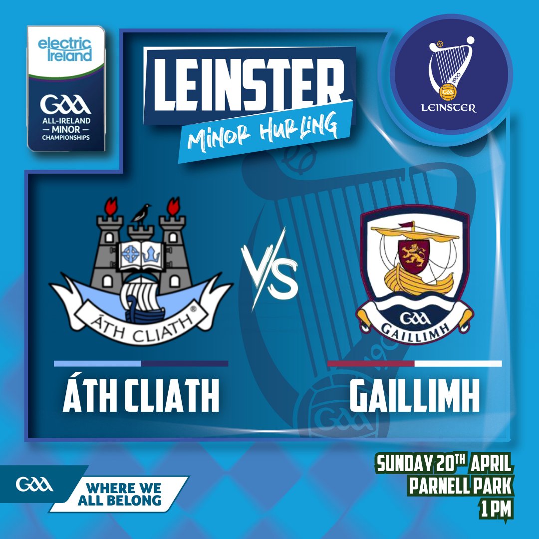 Galway GAA Official (@galway_gaa) on Twitter photo Electric Ireland Leinster Minor Hurling Championship
Tier 1 - Round 1
Our Minor Hurlers get their <a href="/gaaleinster/">Leinster GAA</a> championship campaign underway on Easter Sunday when they travel to Parnell Park to face Dublin at 1pm
Get your Match Tickets here⬇️
universe.com/events/electri… Electric Ireland Leinster Minor Hurling Championship
Tier 1 - Round 1
Our Minor Hurlers get their <a href="/gaaleinster/">Leinster GAA</a> championship campaign underway on Easter Sunday when they travel to Parnell Park to face Dublin at 1pm
Get your Match Tickets here⬇️
universe.com/events/electri…