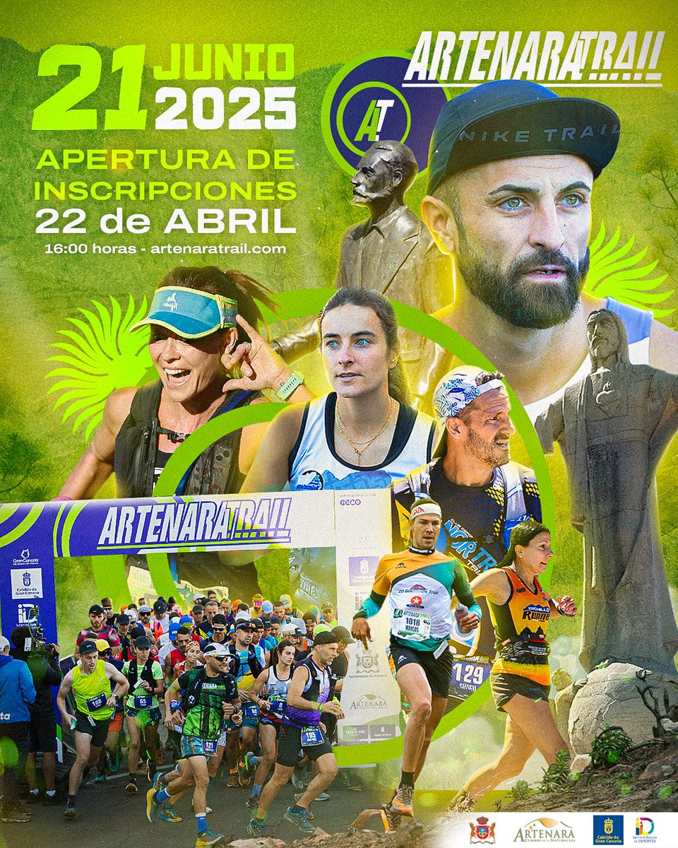 💥¡YA TENEMOS FECHA!💥

La 16ª Artenara Trail será el 21 de junio de 2025 🏃🏻‍♀️⛰️

Tres distancias:🤩

➡️ AT TIRMA – 6K
➡️ AT ACUSA – 10K
➡️ AT ARTENARA – 20K

📲Inscripciones abiertas el 22 de abril a las 16:00h⏰

<a href="/ArtenaraAyto/">AYTO. DE ARTENARA</a> | <a href="/GranCanariaCab/">Cabildo Gran Canaria</a> | <a href="/GranCanariaDep/">Gran Canaria Deportes</a>