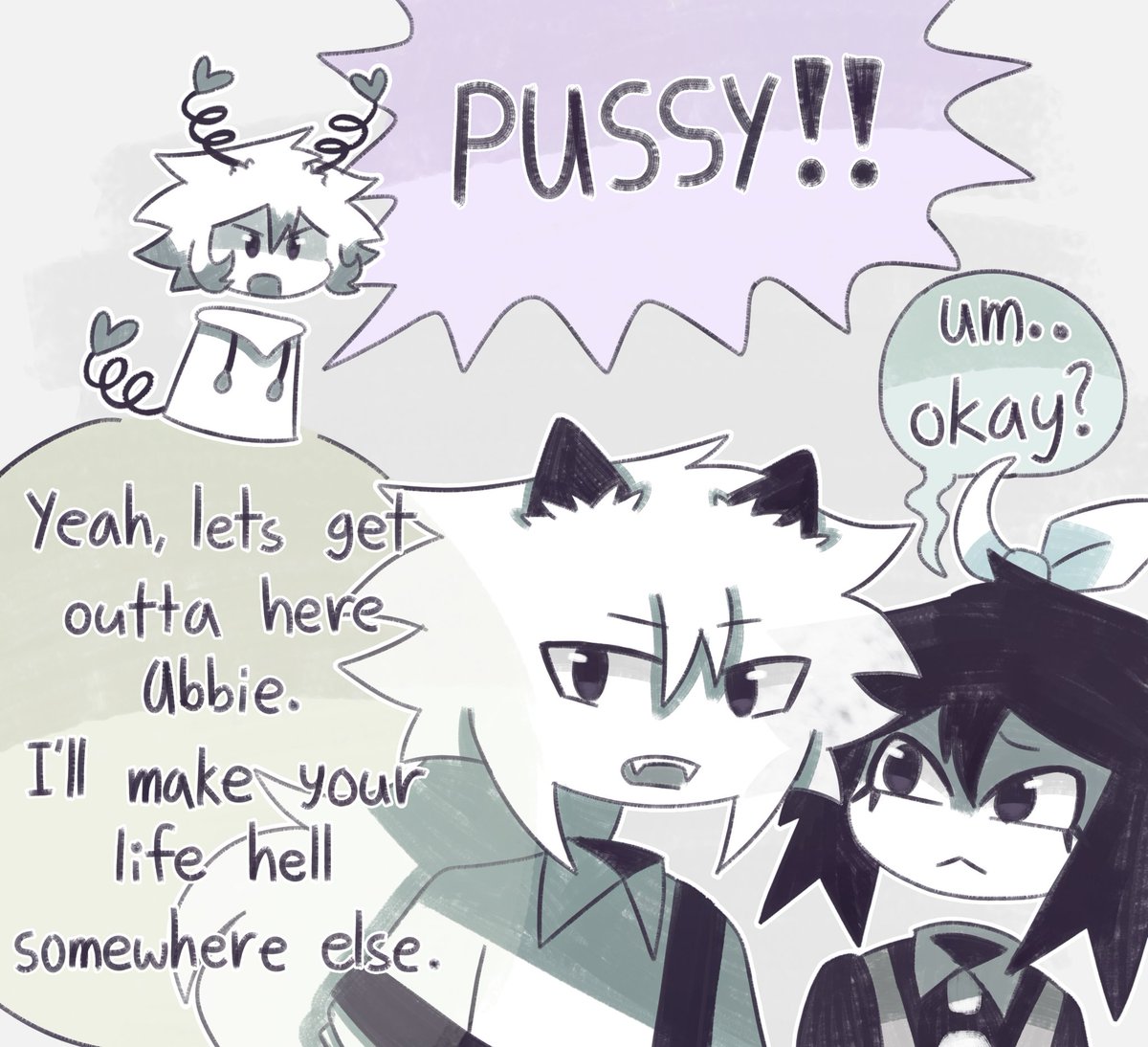 (🍎⛓️🍪) Swap Engel is an asshole but he's not transphobic. 🙄

(They're 15 here which is why engels horns are smaller...)

#fundamentalpapereducation #fundamentalpapereducationswap #fundamentalpapereducationfanart #fundamentalpapereducationAU #fundamentalpapereducationoc