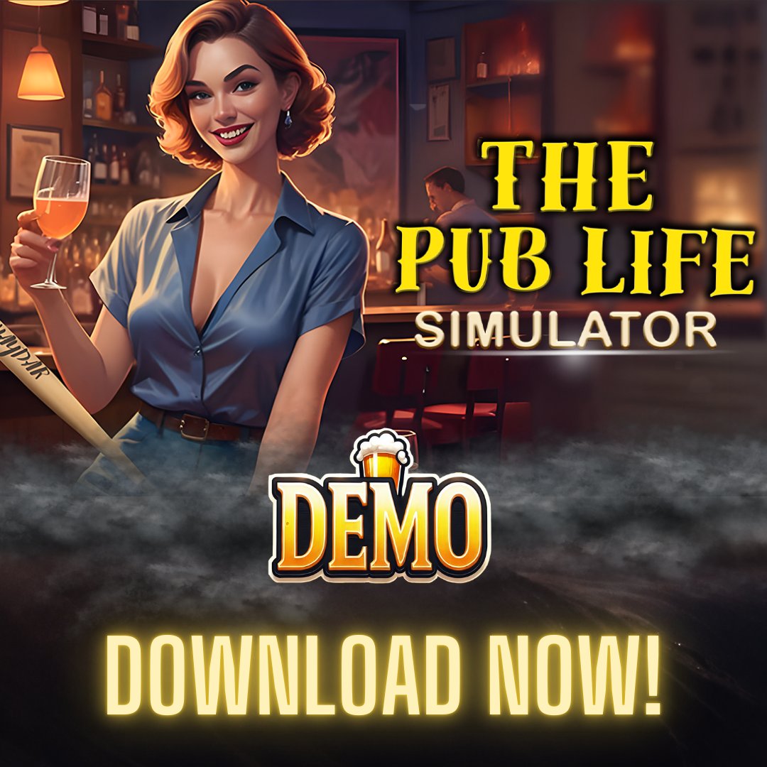 🚨 The Pub Life Simulator DEMO is now LIVE on Steam! 🍻
Clean your pub, serve some beers, and try to keep your customers happy!
We’d love to hear your thoughts 💬
Join our Discord &amp; help shape the future of the game.

👉 discord.gg/thepublifesimu…
🎮 store.steampowered.com/app/3390160/Th…