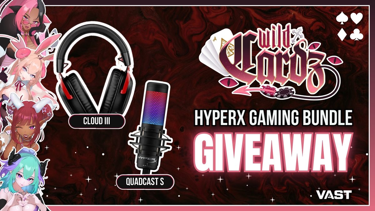 HyperX Gaming Bundle Giveaway!

To enter, perform these tasks via the link below:

🔁Repost + Like 

✅Follow <a href="/VesperaVeil/">Veil 🦇 Vtuber 「 𝐖𝐢𝐥𝐝𝐂𝐚𝐫𝐝𝐳 ♥️」</a> + <a href="/VastGG/">Vast</a>

Enter Here: vast.link/Veil