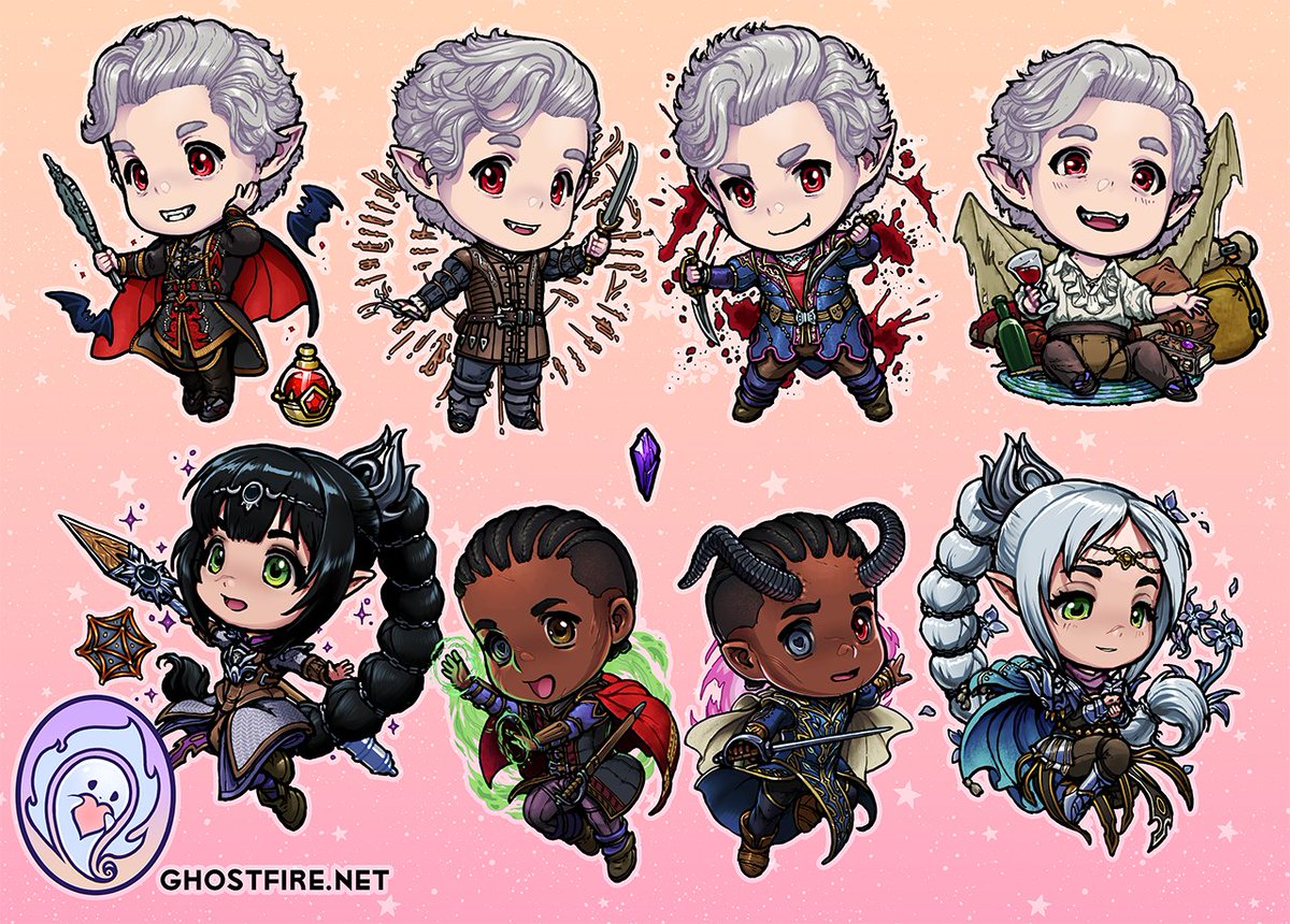 theghostfire's tweet photo. I finally figured out my Silhouette cutter, so that means sticker time for a brand new BG3 chibi set. 💜 https://t.co/PtCCr2P6YV #baldursgate3art #bg3fanart #bg3 #astarion #shadowheart #wyllravenguard https://t.co/hhxIqXjPOg