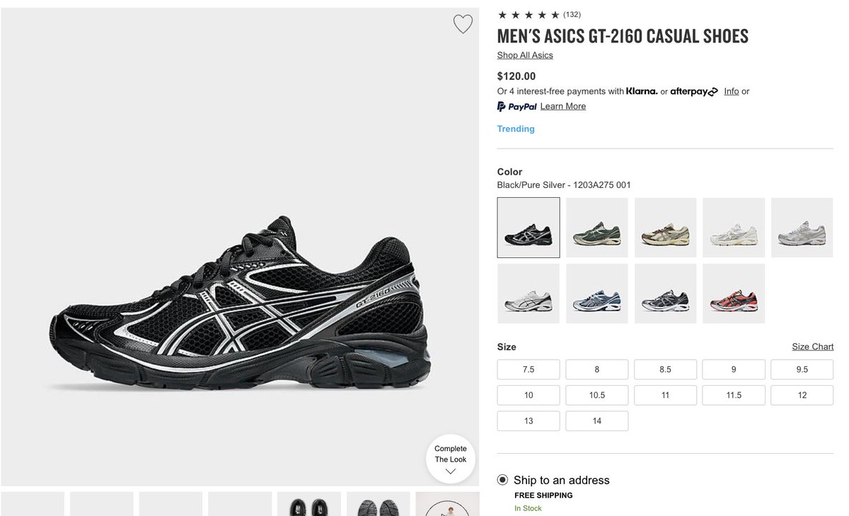 snkr_twitr's tweet photo. AD: EASY COP via Finishline
ASICS GT-2160 'Black/Pure Silver'    

Shop -> https://t.co/5qjRP9W8eR https://t.co/6eSvBbRnM8