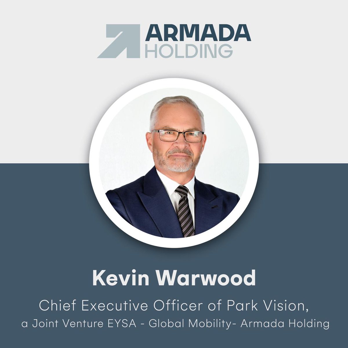 ArmadaHoldingSA's tweet photo. We’re excited to welcome Kevin B. Warwood as CEO of PARK VISION, our new JV with EYSA - Global Mobility Solutions!
With 24 years in mobility and author of How to Optimize Free Parking, Kevin brings visionary leadership to drive innovation.

#MobilityOptimization #ParkVision https://t.co/6HvZl2BeTf