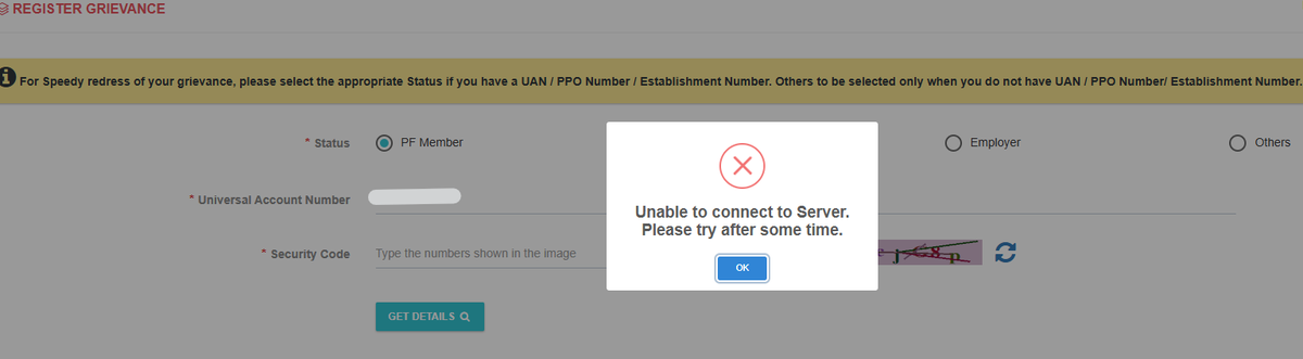 KumarSachin2610's tweet photo. @socialepfo Shared the older grievance number as unable to create new grievances. https://t.co/oqgmyrCnUk