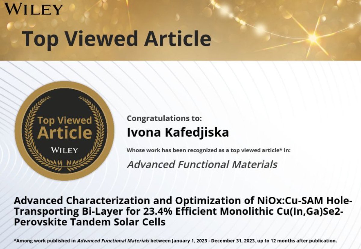 Мојата научна публикација е во топ 10% најчитани публикации во светот од сите студии објавени во 2023та во истото научно списание 🥹🥹🥹

advanced.onlinelibrary.wiley.com/doi/full/10.10…