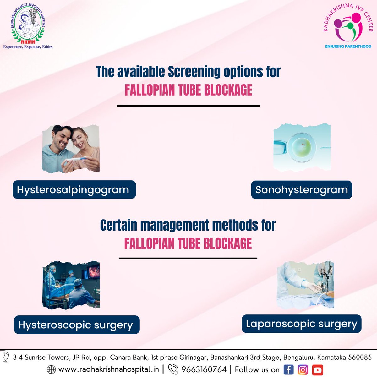 radhakrishnaivf's tweet image. Struggling with fallopian tube blockage?

𝐜𝐚𝐥𝐥 𝐮𝐬 𝐨𝐧: 9663160764
.
.
.
#FallopianTubeBlockage #FertilityCare #HSGTest #Laparoscopy #Hysteroscopy #BlockedTubes #IVF #ivftreatment #Fertilitydoctor #ivfhospital #ivfclinic #BengaluruIVF  #DrVidyaVBhat #bengalurunews